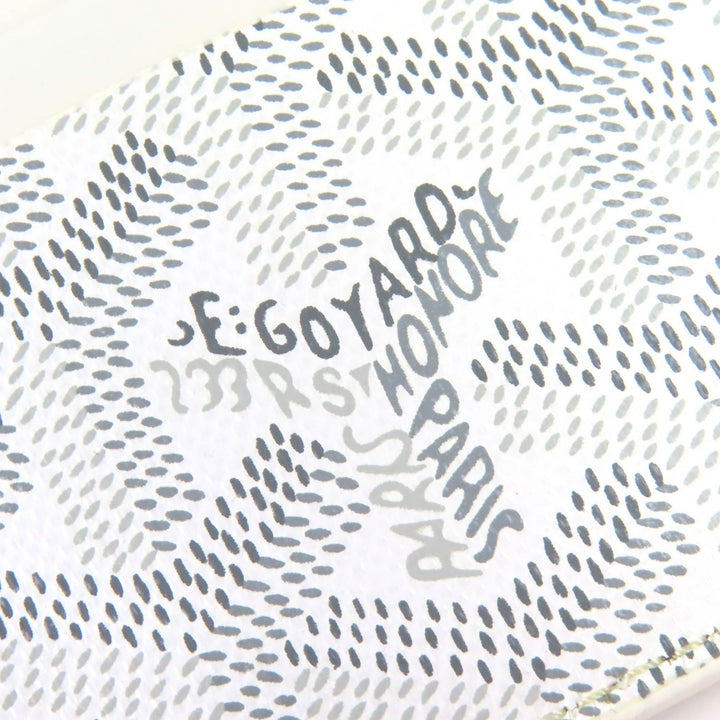 Pristine GOYARD Card Case Saint Sulpice Herringbone white PVC mens
