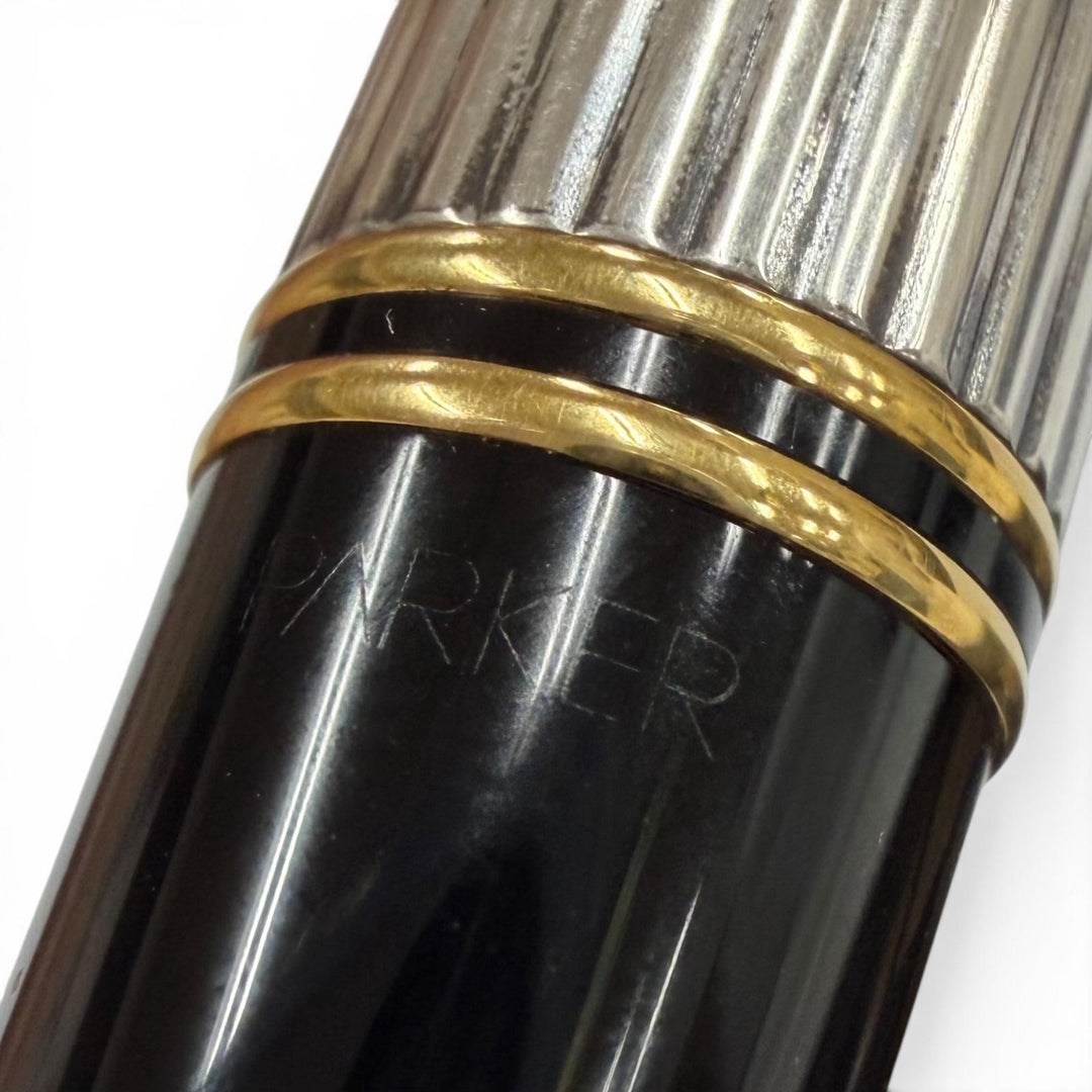 Great PARKER fountain pen Duofold Centennial Duofold Centennial Silver 18K mens