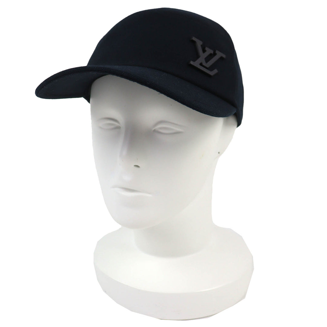 Very Good LOUIS VUITTON Cap Aerogram Baseball cap hat black cotton mens M M77124