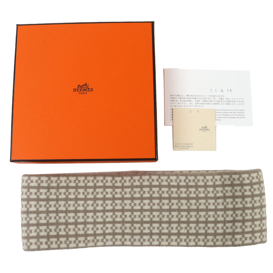 Excellent HERMES hair accessory Giovanna H logo knit headband cashmere Women M