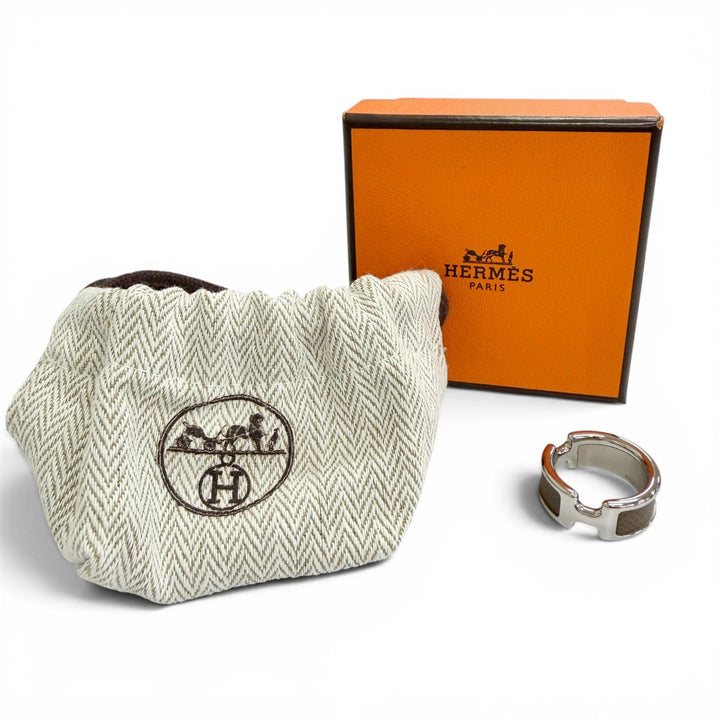 Pristine HERMES Ring ring Olympe Ring leather Women M