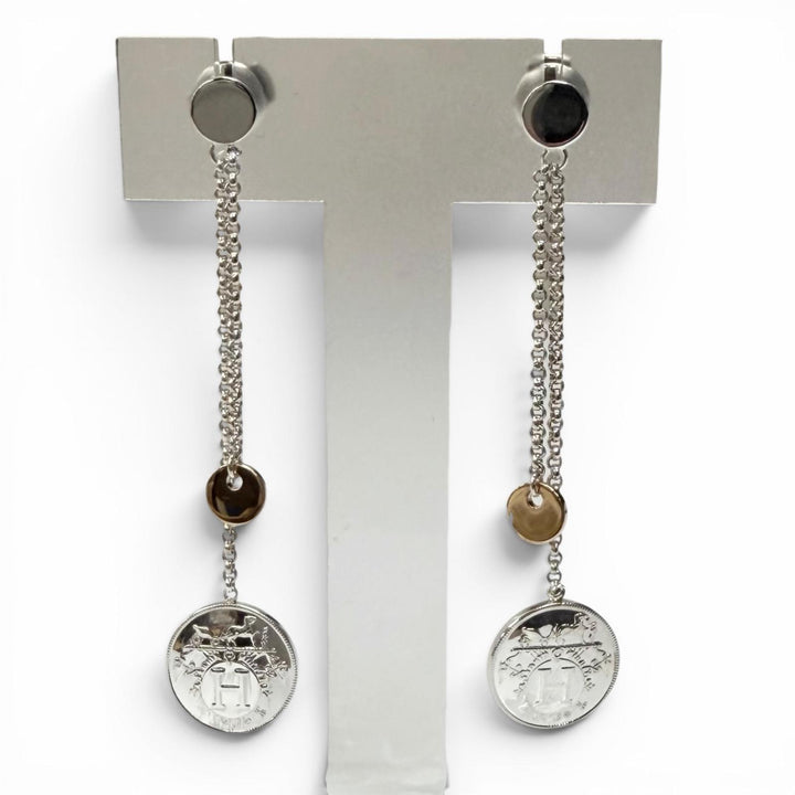 Great HERMES Pierce Exlibris PM Silver AG925 Women