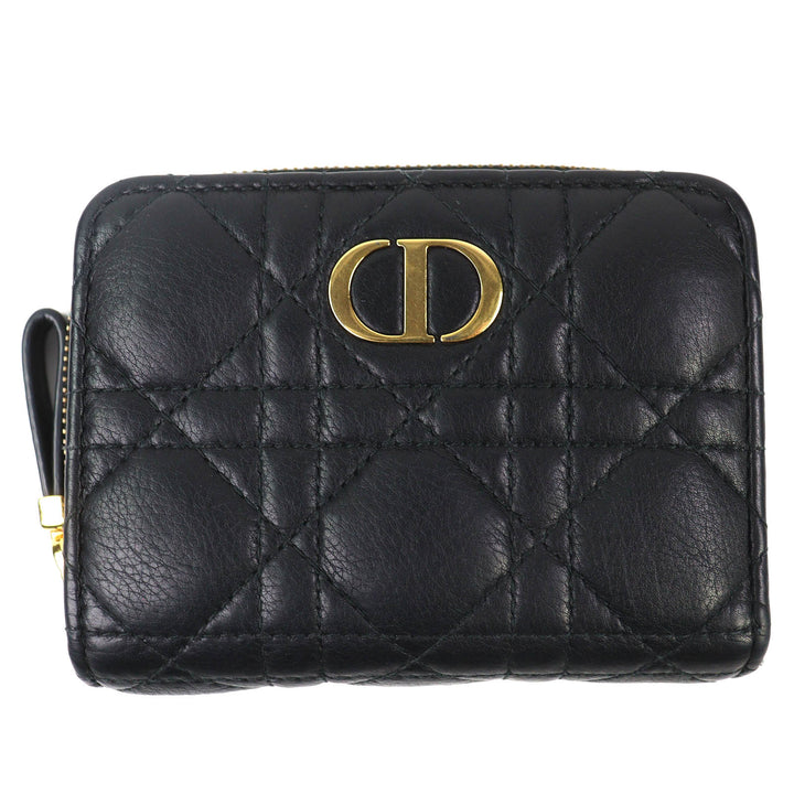 Very Good Christian Dior Bifold Wallet Dior Caro Scarlet Wallet black S5032UWHC