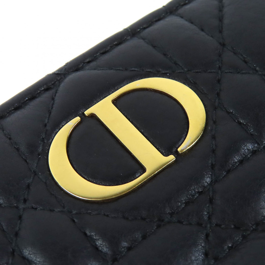 Very Good Christian Dior Bifold Wallet Dior Caro Scarlet Wallet black S5032UWHC
