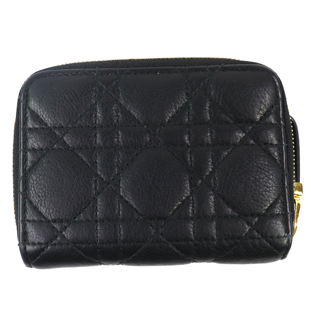 Very Good Christian Dior Bifold Wallet Dior Caro Scarlet Wallet black S5032UWHC