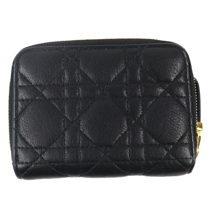 Very Good Christian Dior Bifold Wallet Dior Caro Scarlet Wallet black S5032UWHC