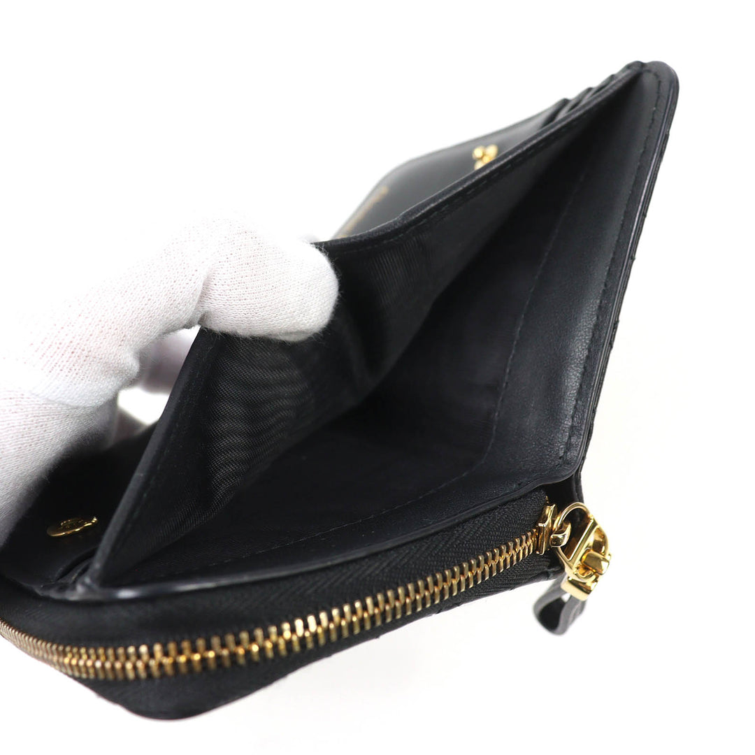 Very Good Christian Dior Bifold Wallet Dior Caro Scarlet Wallet black S5032UWHC
