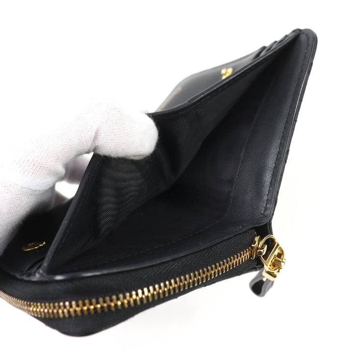 Very Good Christian Dior Bifold Wallet Dior Caro Scarlet Wallet black S5032UWHC