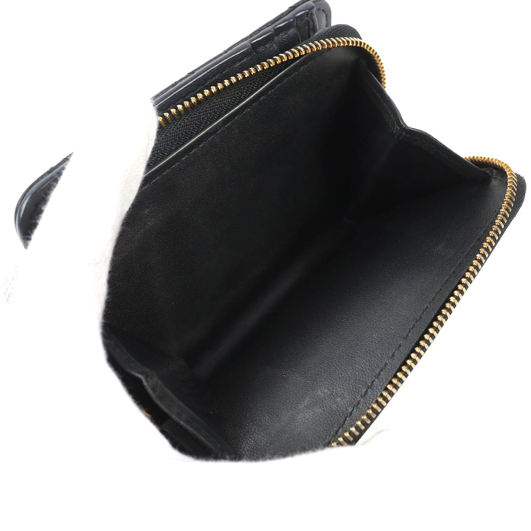 Very Good Christian Dior Bifold Wallet Dior Caro Scarlet Wallet black S5032UWHC