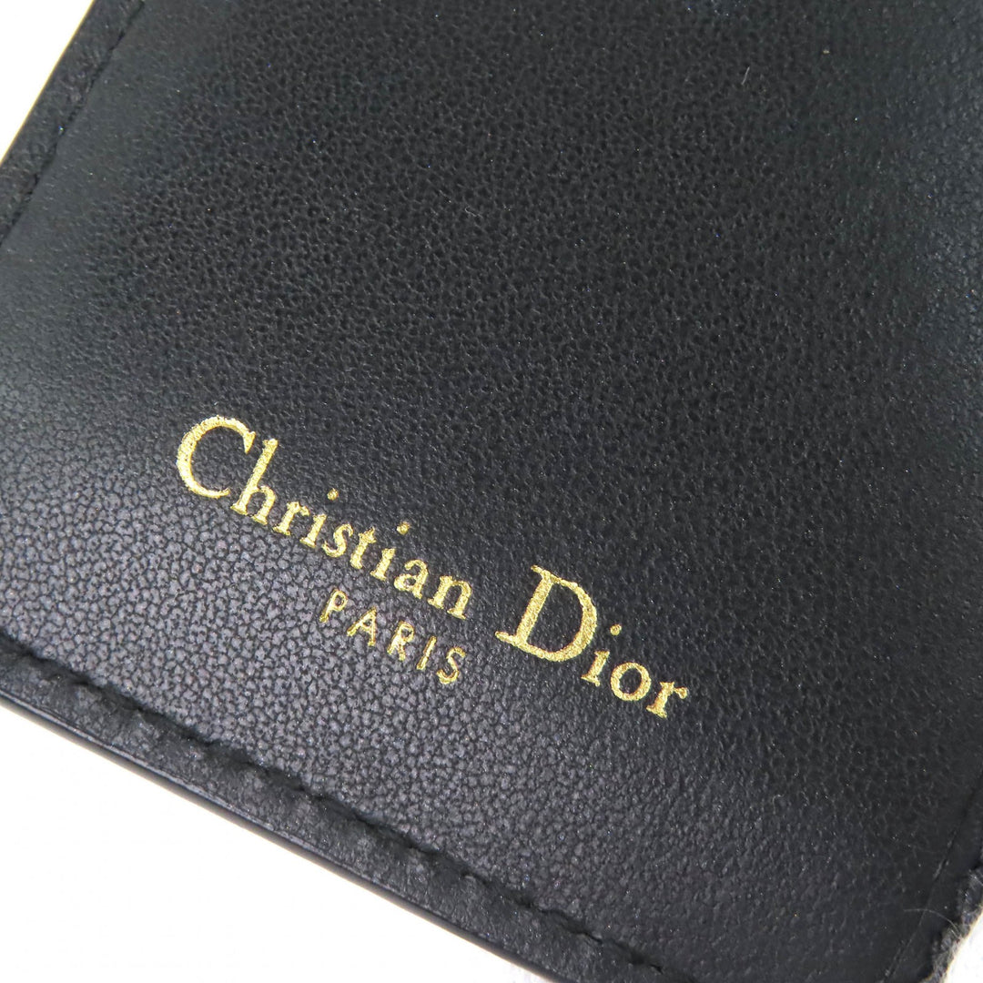 Very Good Christian Dior Bifold Wallet Dior Caro Scarlet Wallet black S5032UWHC