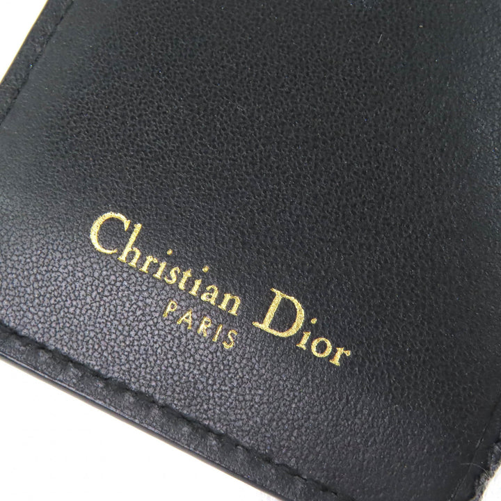 Very Good Christian Dior Bifold Wallet Dior Caro Scarlet Wallet black S5032UWHC