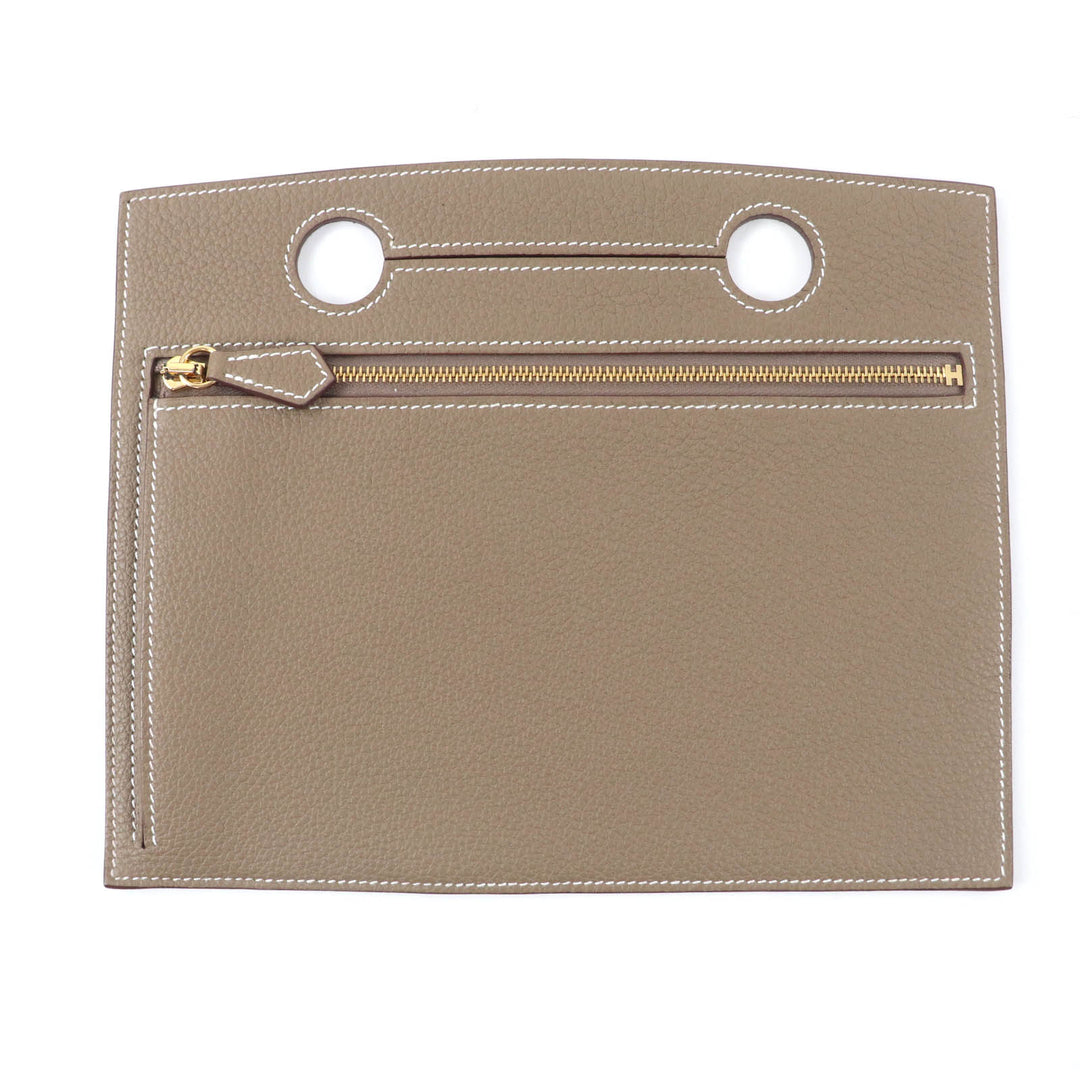 Excellent HERMES Other accessories Zippered bag pocket Etope Togo Leather Women