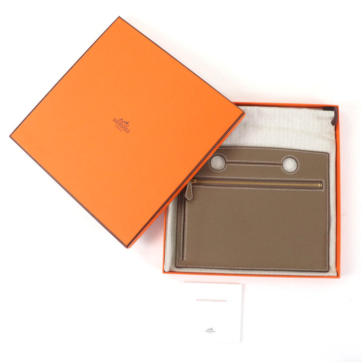 Excellent HERMES Other accessories Zippered bag pocket Etope Togo Leather Women