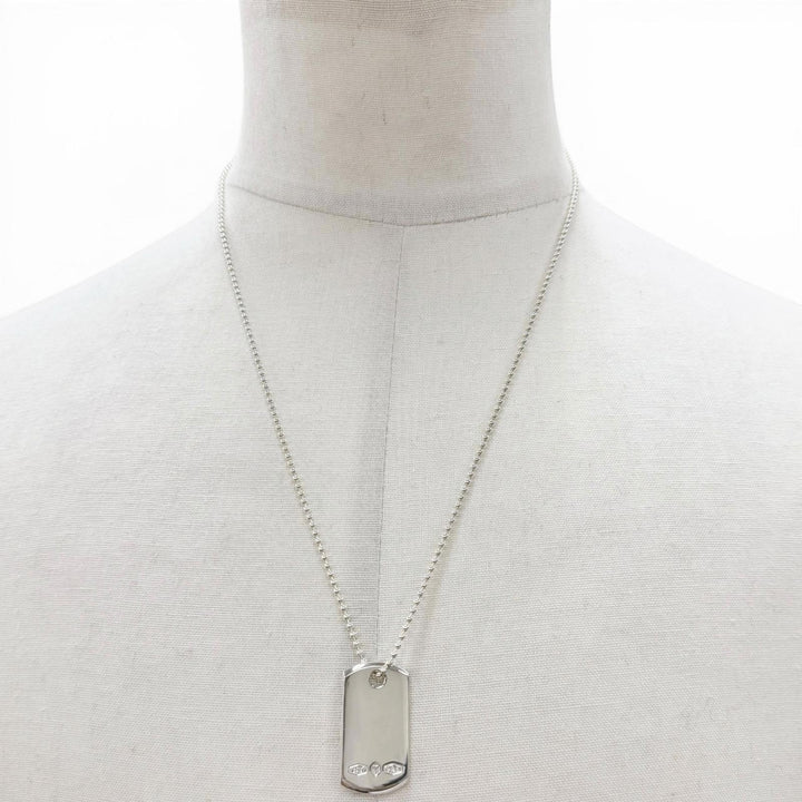 Excellent TIFFANY&Co. Necklace Makers ID Tag Pendant Silver AG925