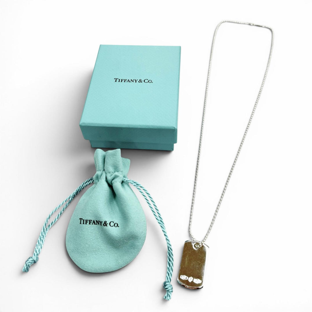 Excellent TIFFANY&Co. Necklace Makers ID Tag Pendant Silver AG925