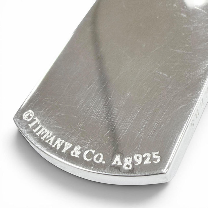 Excellent TIFFANY&Co. Necklace Makers ID Tag Pendant Silver AG925