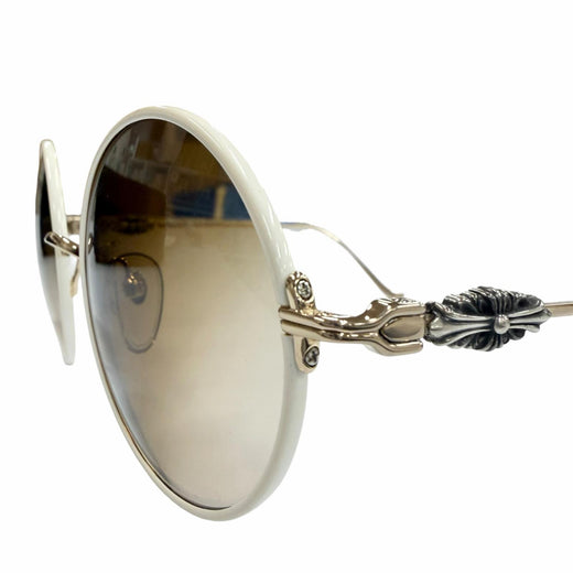 Great CHROME HEARTS sunglasses OVARYEASY white 925 mens
