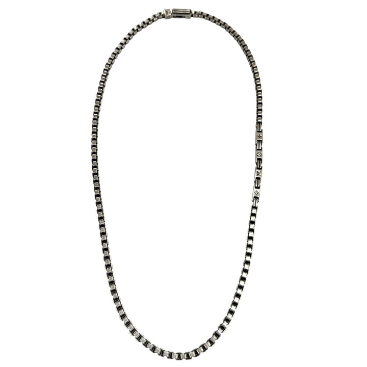 Great LOUIS VUITTON Necklace LV Tailor Chain Silver AG925 mens M02027