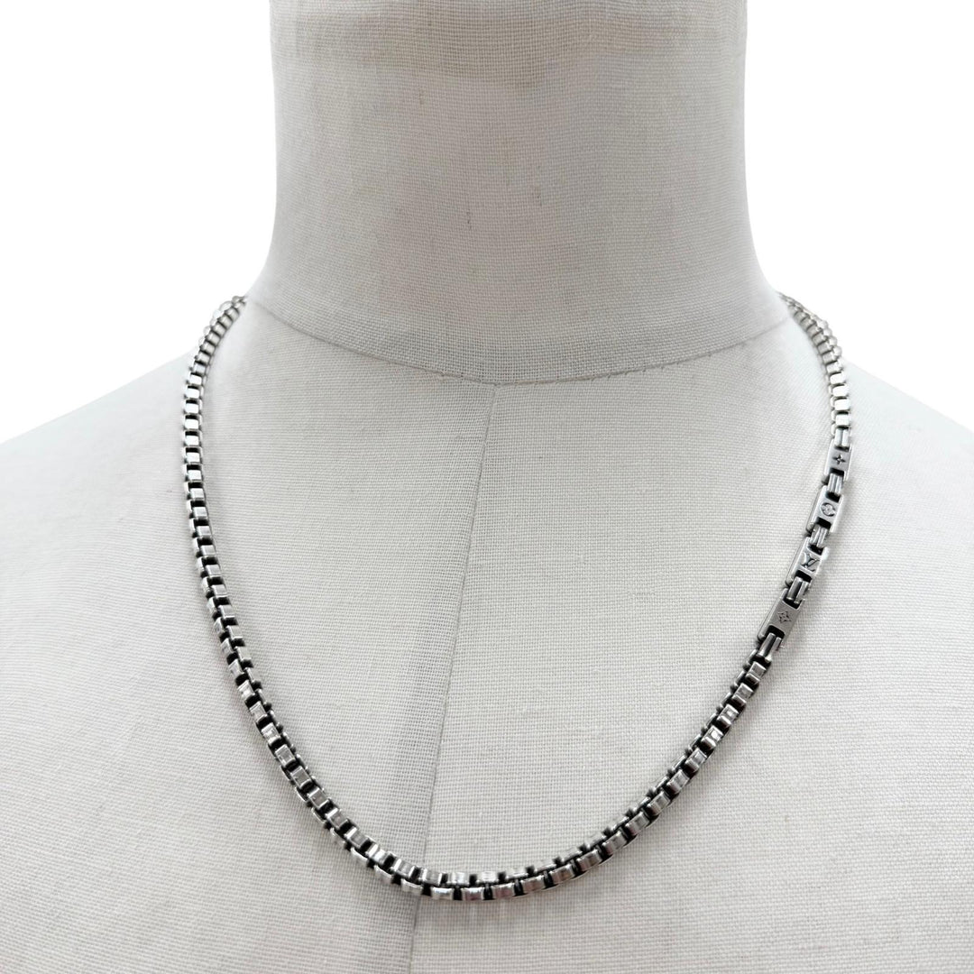Great LOUIS VUITTON Necklace LV Tailor Chain Silver AG925 mens M02027