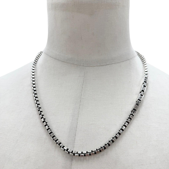 Great LOUIS VUITTON Necklace LV Tailor Chain Silver AG925 mens M02027