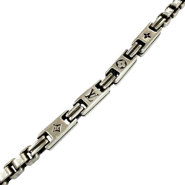 Great LOUIS VUITTON Necklace LV Tailor Chain Silver AG925 mens M02027