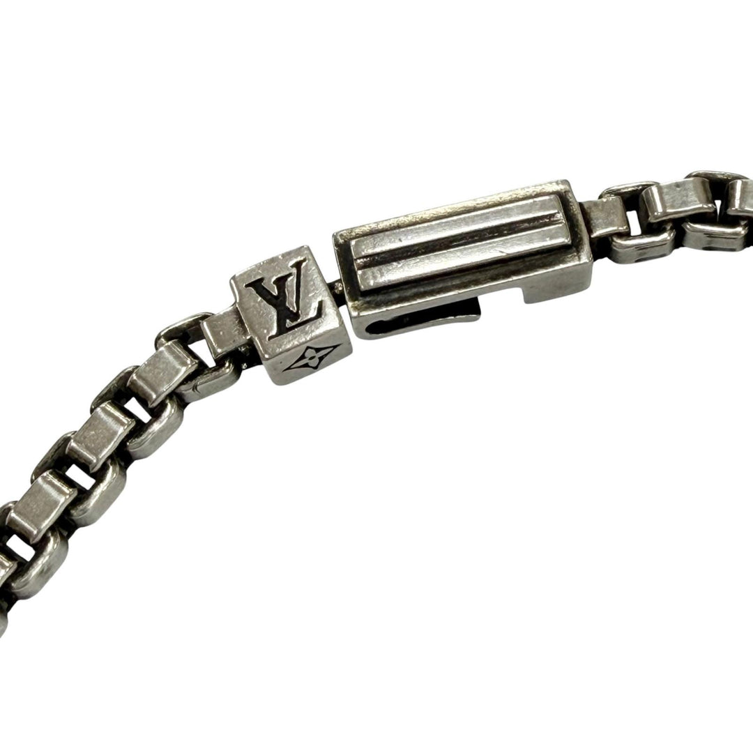 Great LOUIS VUITTON Necklace LV Tailor Chain Silver AG925 mens M02027