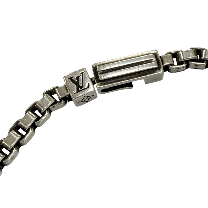 Great LOUIS VUITTON Necklace LV Tailor Chain Silver AG925 mens M02027