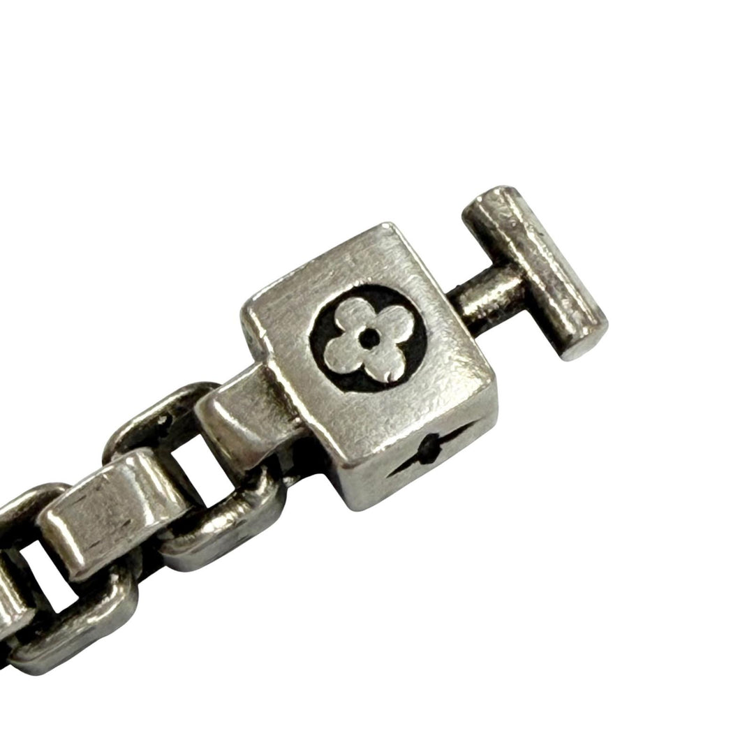 Great LOUIS VUITTON Necklace LV Tailor Chain Silver AG925 mens M02027