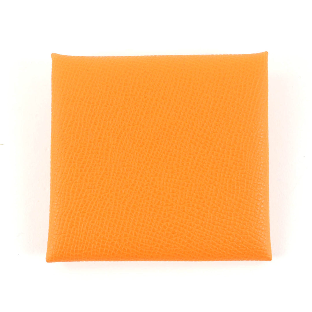 Pristine HERMES Coin case Bastia Orange Epsom Leather Women