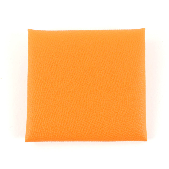 Pristine HERMES Coin case Bastia Orange Epsom Leather Women