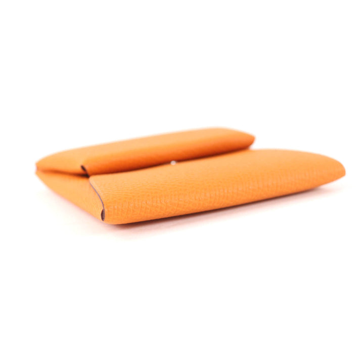 Pristine HERMES Coin case Bastia Orange Epsom Leather Women