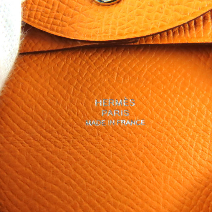 Pristine HERMES Coin case Bastia Orange Epsom Leather Women