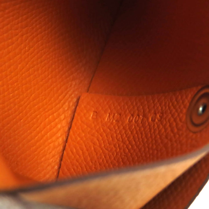 Pristine HERMES Coin case Bastia Orange Epsom Leather Women