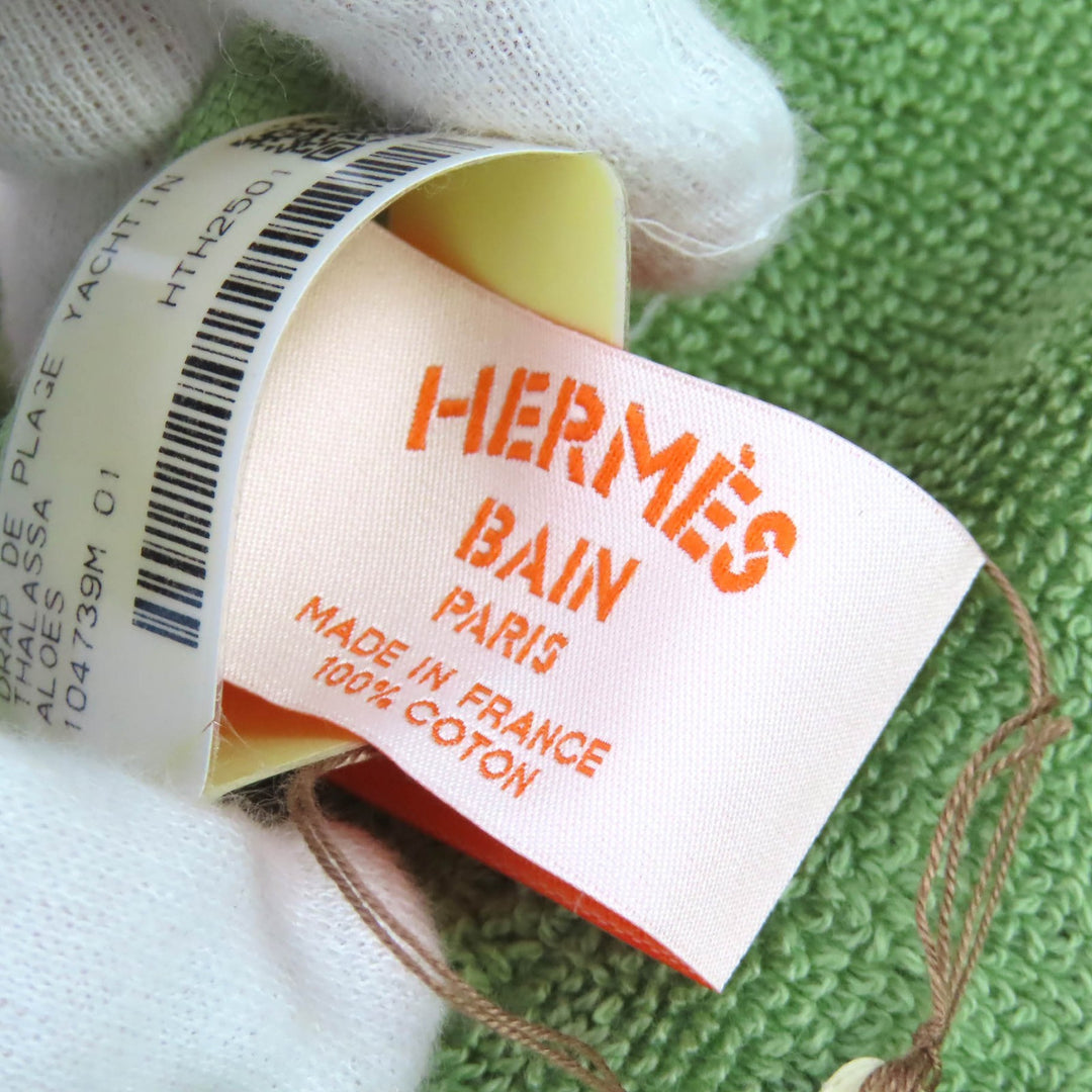 Pristine HERMES Yachting Plage Teresa Fringe Blanket Towel Blanket HTH2501