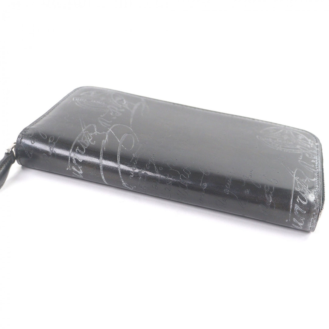 Pristine BERLUTI Purse Itauba Patine Calligraphy Scritto Long Wallet Dark brown