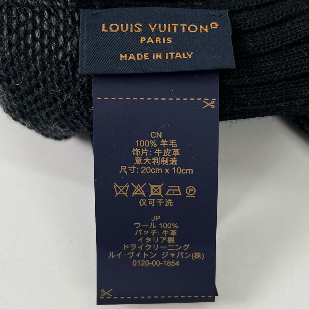 Excellent LOUIS VUITTON gloves Neo Petit Damier black wool mens S M77992