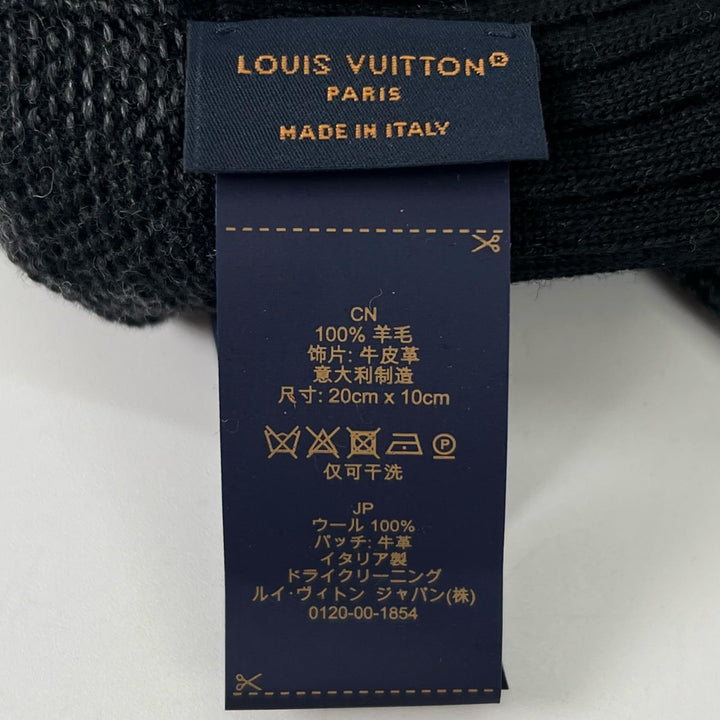 Excellent LOUIS VUITTON gloves Neo Petit Damier black wool mens S M77992