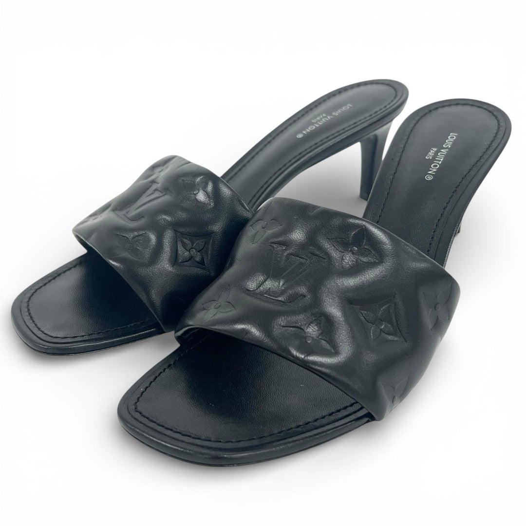 Pristine LOUIS VUITTON Sandals Monogram Mules black Women 38.5