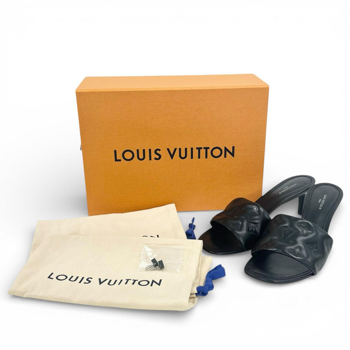 Pristine LOUIS VUITTON Sandals Monogram Mules black Women 38.5