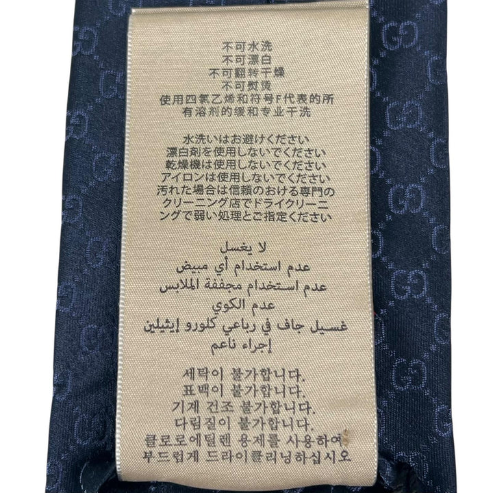 Excellent GUCCI tie TIE FEDRA 8.0 GG pattern Navy silk mens 456520