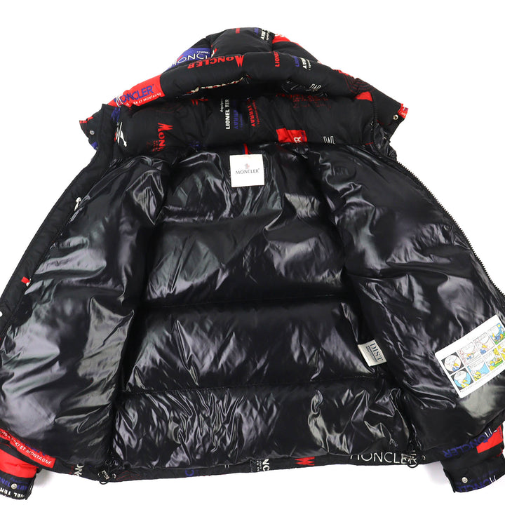 Great MONCLER Down jacket WILSON Logo print, logo patch, hooded black mens 3