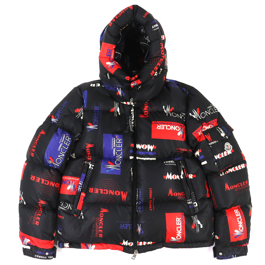 Great MONCLER Down jacket WILSON Logo print, logo patch, hooded black mens 3