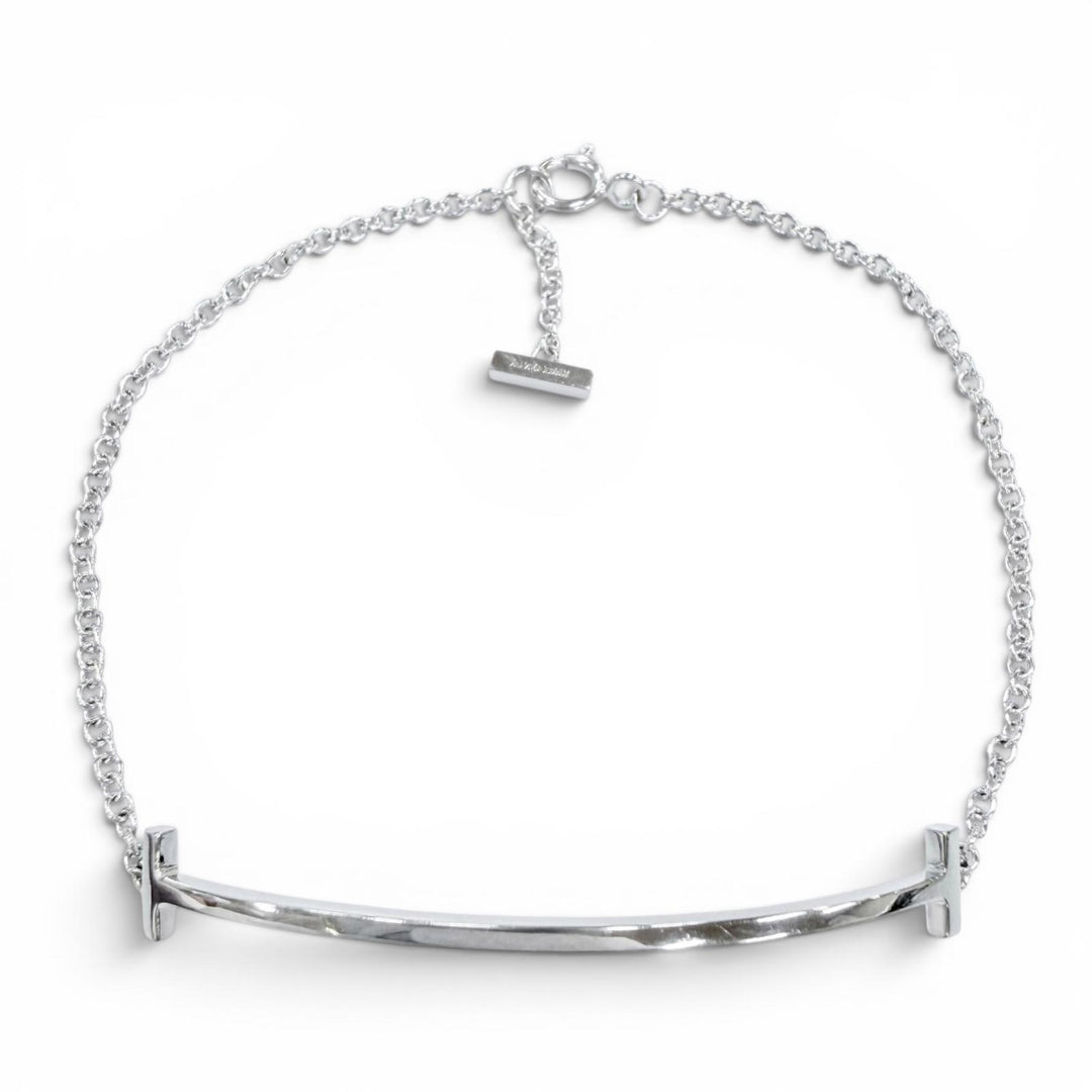 Great TIFFANY&Co. bracelet T Smile Bracelet White gold AU750 Women