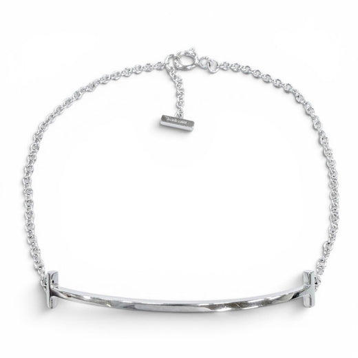 Great TIFFANY&Co. bracelet T Smile Bracelet White gold AU750 Women