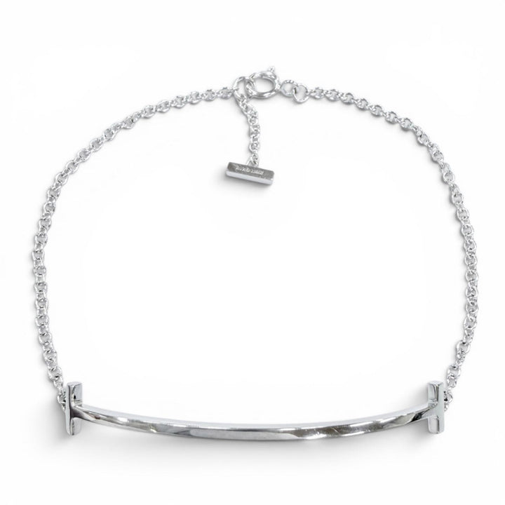 Great TIFFANY&Co. bracelet T Smile Bracelet White gold AU750 Women