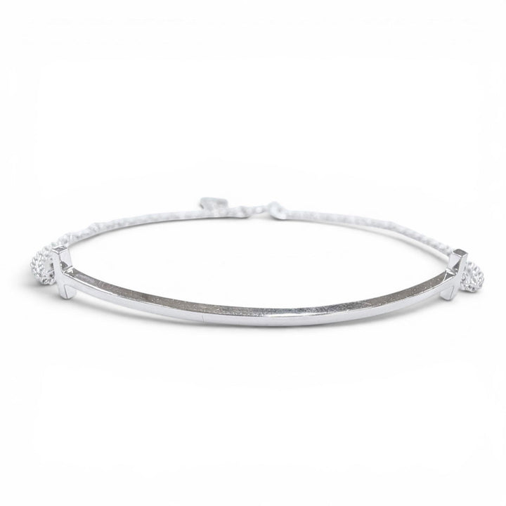 Great TIFFANY&Co. bracelet T Smile Bracelet White gold AU750 Women