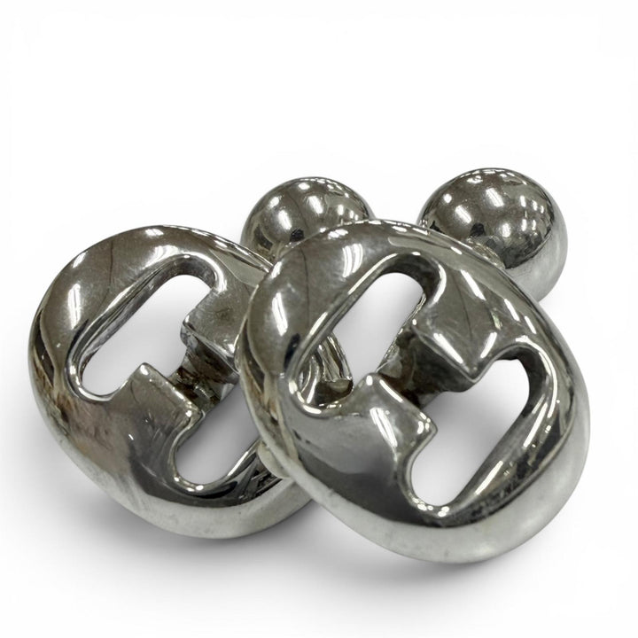 Great HERMES Cufflinks cufflinks H logo, hallmark included. Silver 925 mens