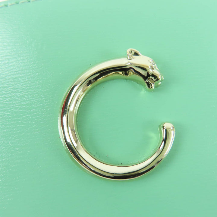Pristine Cartier Card Case PANTHERE C card holder Grained calfskin Leather Women