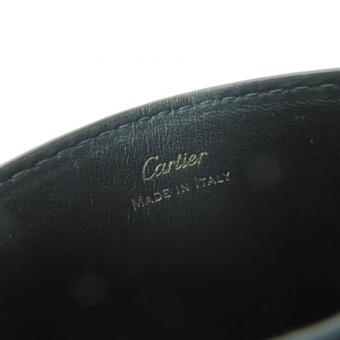 Pristine Cartier Card Case PANTHERE C card holder Grained calfskin Leather Women
