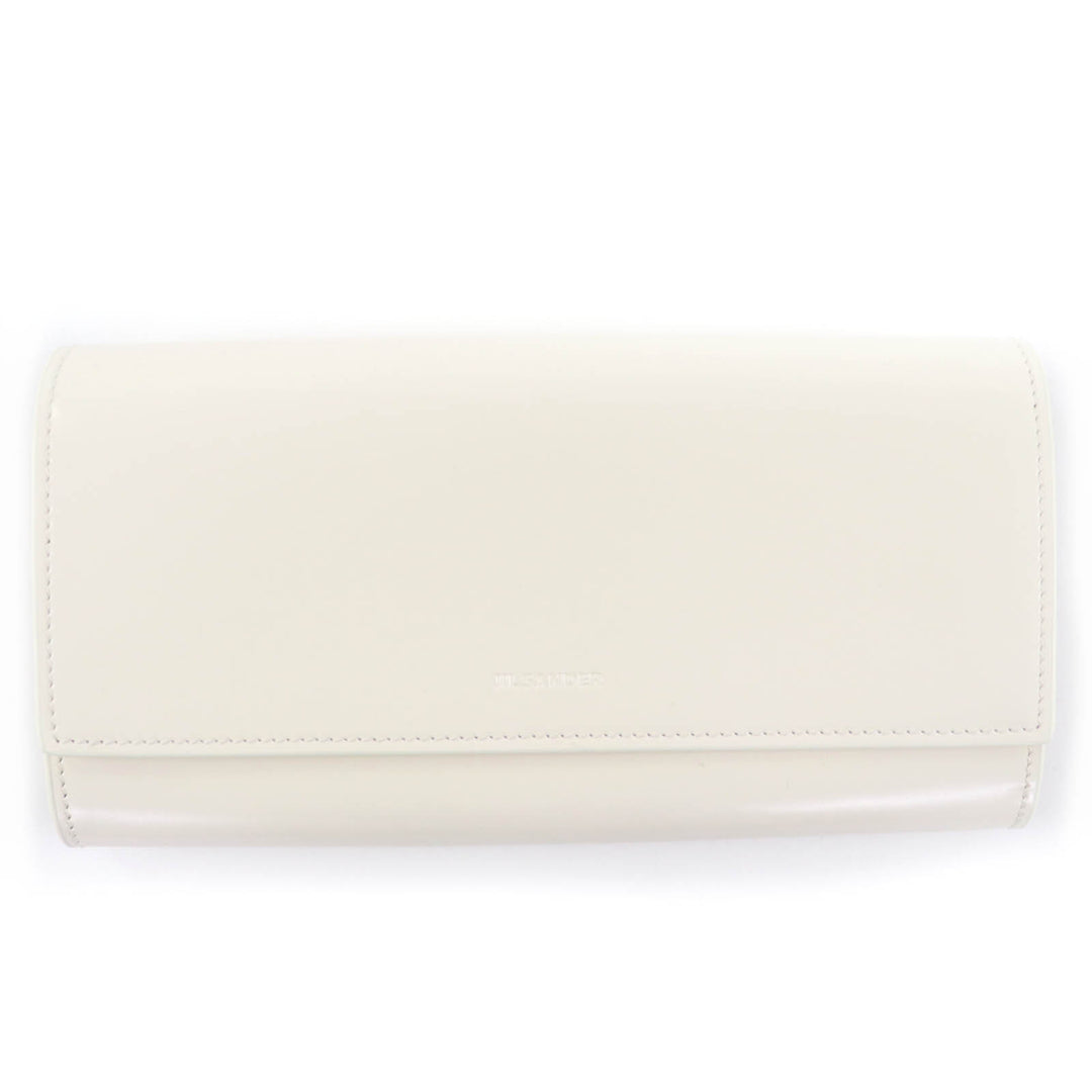 Pristine JIL SANDER Purse Long wallet white leather Women